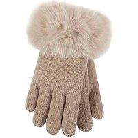Heat Holders Faux Fur Gloves - Oat