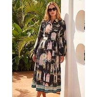 Roman Garden Border Shirt Dress