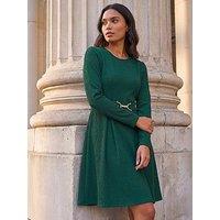 Roman Textured Trim Detail Dress