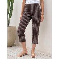 Roman Petite Stripe Cropped Trouser