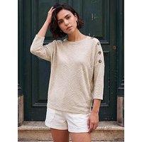 Roman Button Detail Jacquard Top