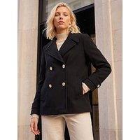Roman Petite Revere Collar Double Breasted Coat