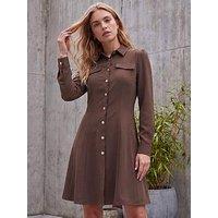 Roman Button Detail Shirt Mini Dress