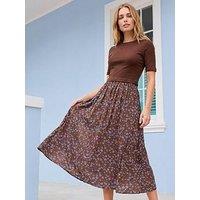 Roman Floral Print Knit Dress