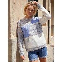 Roman Textured Colour Block Knit Jumper