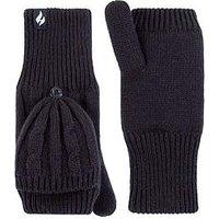 Heat Holders Cable Knit Converter Mittens - Navy