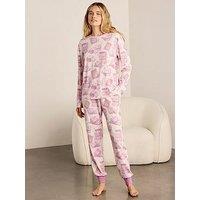 Chelsea Peers Bedtime Stories Print Long Pyjama Set - Off White