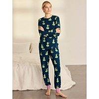 Chelsea Peers Enchanted Frog Print Long Pyjama Set - Teal