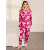 Chelsea Peers Solar Phoenix Print Long Pyjama Set - Pink