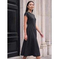 Roman Side Pleat Detail Dress