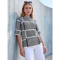 Roman Check Short Sleeve Jumper