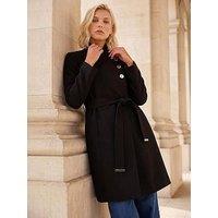 Roman Petite Asymmetric Wrap Coat