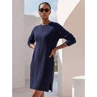 Roman Petite Knitted Pintuck Shift Dress