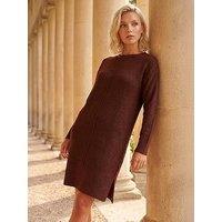 Roman Petite Knitted Pintuck Shift Dress