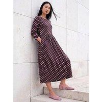 Roman Polka Dot Print Pocket Dress