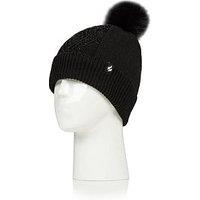 Heat Holders Centre Cable Hat With Lurex - Black