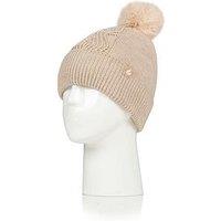 Heat Holders Centre Cable Hat With Lurex - Oatmeal Melange