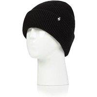 Heat Holders Fine Rib Turnover Cuff Hat - Black