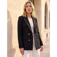 Roman Frayed Edge Boucle Jacket