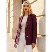 Roman Frayed Edge Boucle Jacket