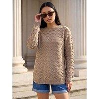 Roman Shimmer Curved Hem Jumper