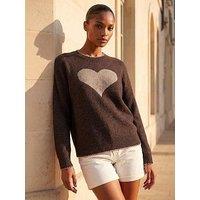 Roman Contrast Stitch Heart Jumper