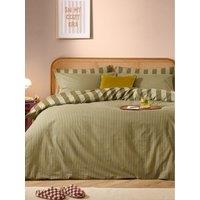 Furn The Ultimate Stripe Double Duvet Set Green Tea