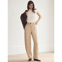 Mint Velvet Tailored Barrel Leg Trousers - Cream