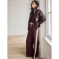 Mint Velvet Tie Waist Track Pant - Burgundy