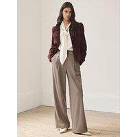 Mint Velvet Check Track Pant - Burgundy