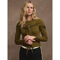 Mint Velvet Green Scarf Detail Jumper