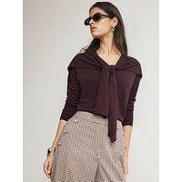 Mint Velvet Burgundy Scarf Cardi
