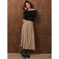 Mint Velvet Neutral Spot Print Skirt