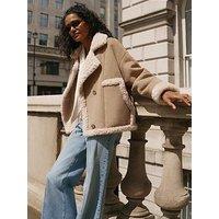 Mint Velvet Shaggy Bonded Coat