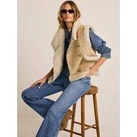 Mint Velvet Tan Shaggy Bonded Gilet