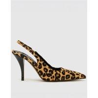 Schuh Womens Sophia Pointed Toe Slingback Stiletto Court Shoes - Black