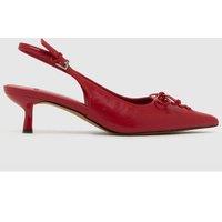 Schuh Womens Story Bow Slingback Pointed Court Shoes - Red