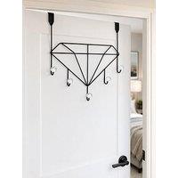 Showerdrape Showerdrape Diamonds Embellished Over Door Storage Hooks Black