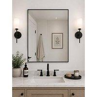 Showerdrape Showerdrape Bayswarer Brushed Black Framed Rectangular Mirror 60X45Cm