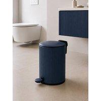 Showerdrape Alpini Dark Blue Round Ribbed 3L Soft Close Pedal Bin