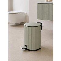 Showerdrape Alpini Sage Green Round Ribbed 3L Soft Close Pedal Bin
