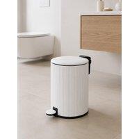 Showerdrape Alpini White Round Ribbed 3L Soft Close Pedal Bin