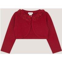 Monsoon Baby Girls 3D Rose Ottilie Cardigan - Red