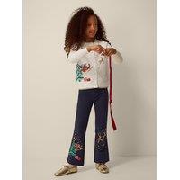 Monsoon Girls Kickflare Unicorn Sequin Stretch Leggings - Navy