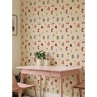 Arthouse Alphafruit Blush Pink & Sage Wallpaper