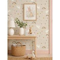 Arthouse Bunny Hop Beige Wallpaper