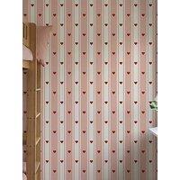 Arthouse Sweetheart Stripe Blush Pink & Red Wallpaper