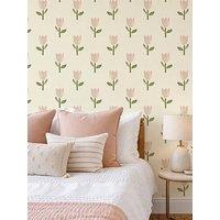 Arthouse Tulipa Cream & Blush Pink Wallpaper