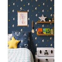 Arthouse Bolt Navy Blue Wallpaper