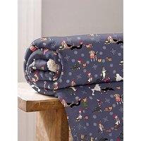 Deyongs Festive Dogs Throw Navy 130X170Cm